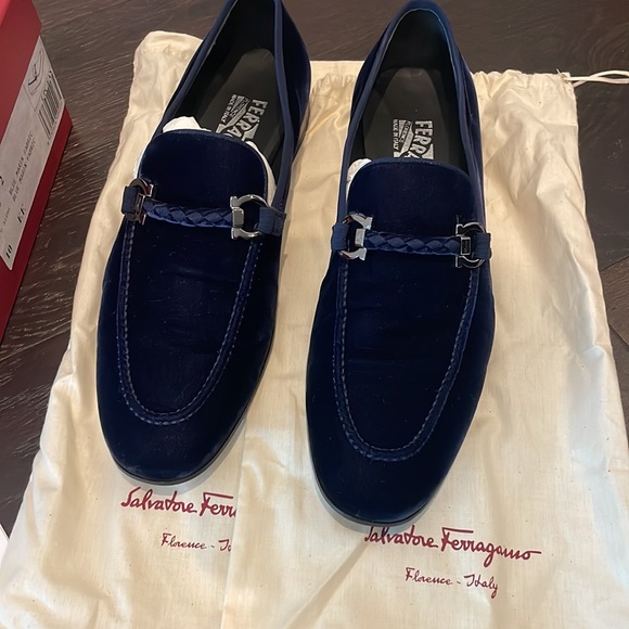Men’s Lord 2 Salvatore Ferragamo Velvet Loafers Size 10 EE - Picture 4 of 12